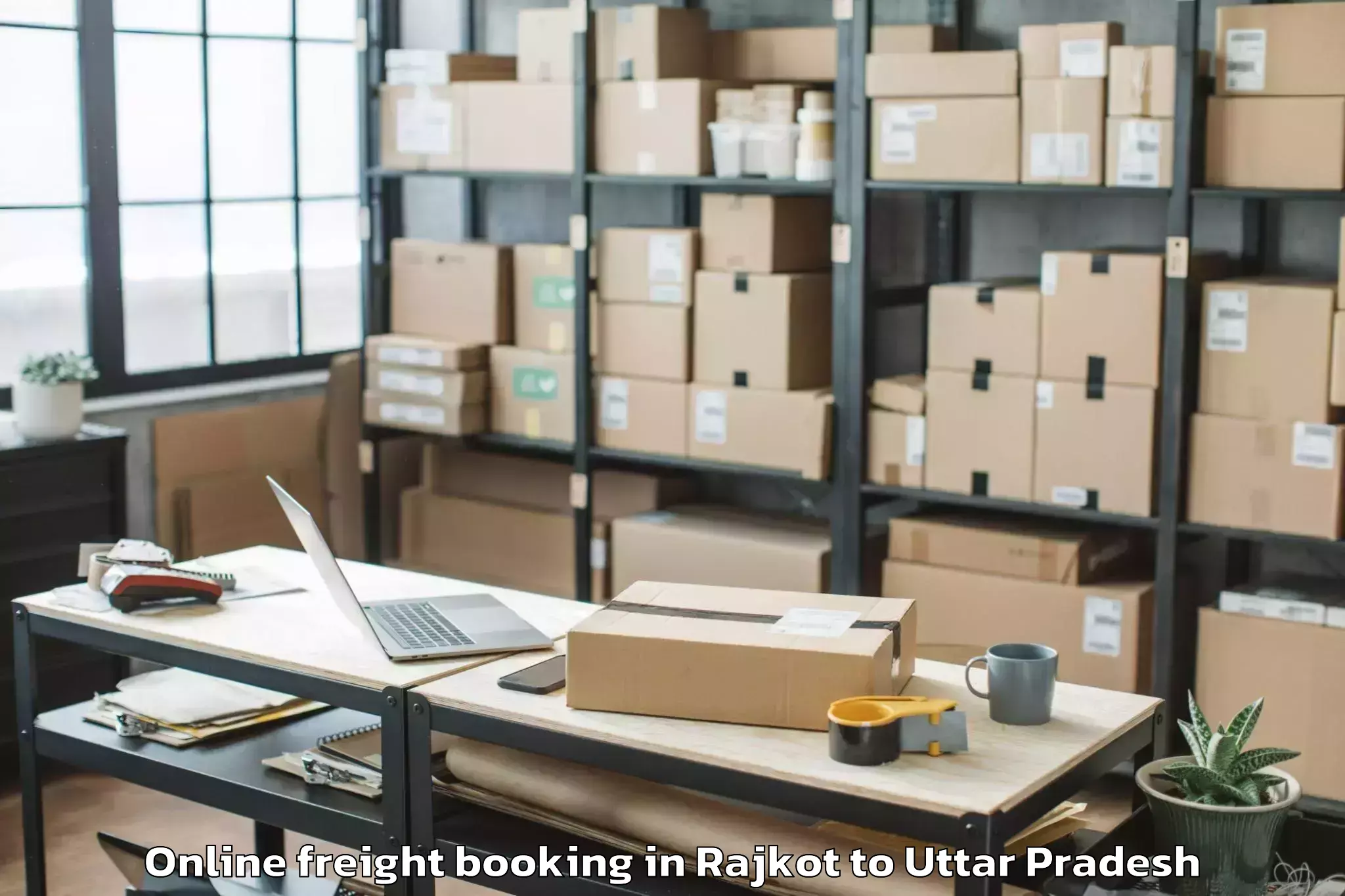 Hassle-Free Rajkot to Mauranipur Online Freight Booking